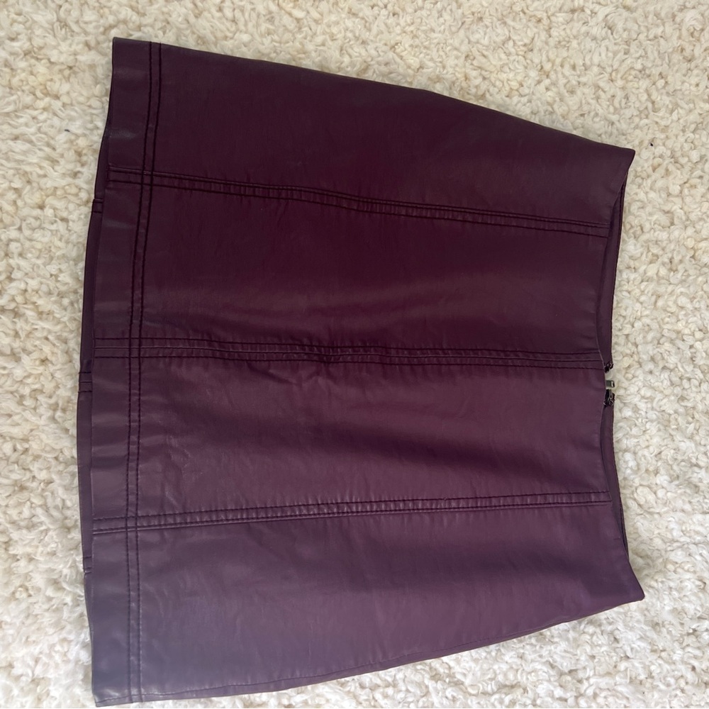 Purple Faux Leather Skirt